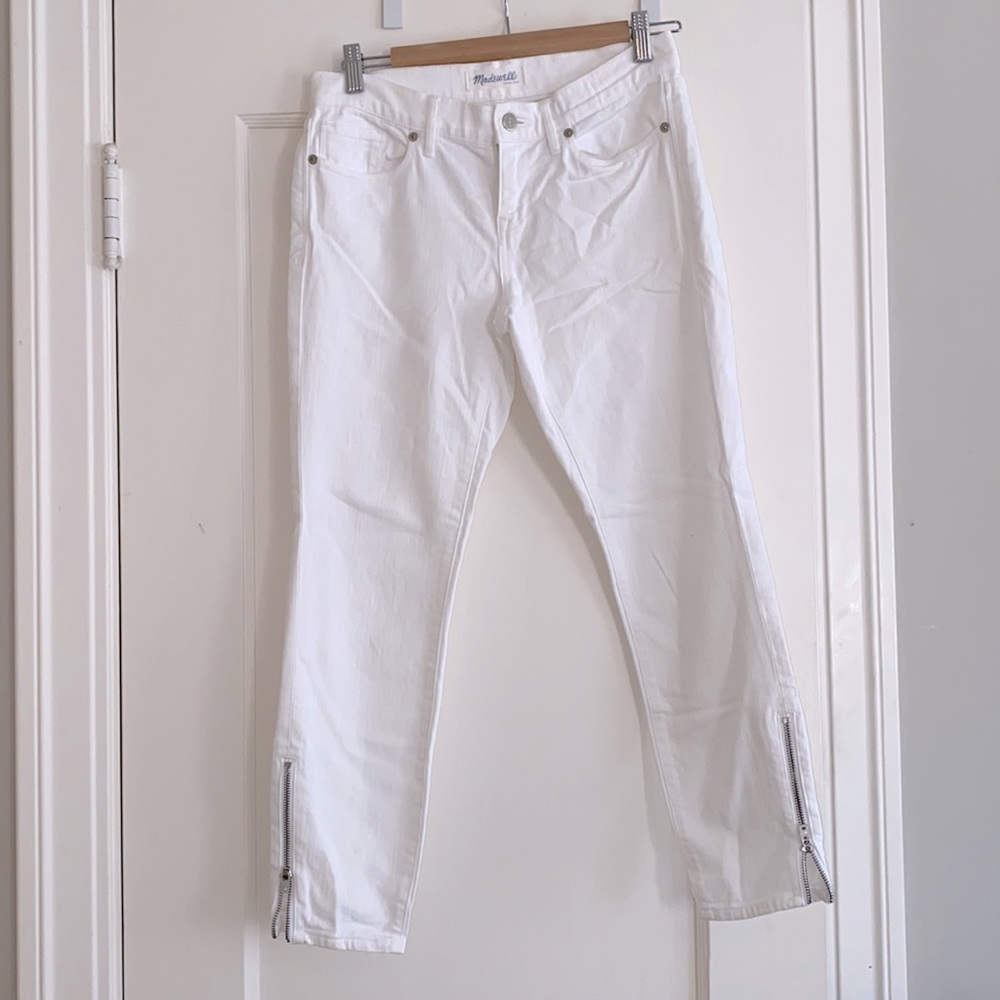 White Madewell Jeans with Zipper Ankle Detail